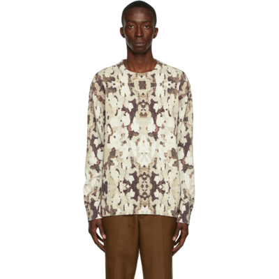 Shop Burberry Multicolor Cotton Camouflage Sweater In Honey Ip Pattern