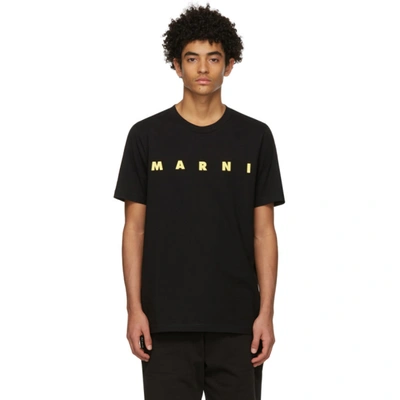 Shop Marni Black Logo T-shirt In 00n99 Black