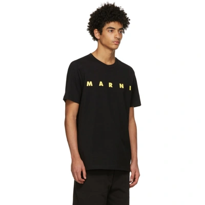 Shop Marni Black Logo T-shirt In 00n99 Black