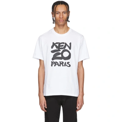 Shop Kenzo White 'paris' T-shirt In 01 White