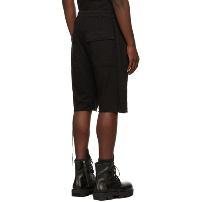 Shop Rick Owens Drkshdw Black Organic Cotton Pusher Shorts In 09 Black