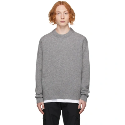 Shop Frame Grey Cashmere 'the Crewneck' Sweater In Gris