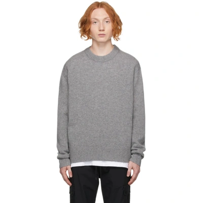 Shop Frame Grey Cashmere 'the Crewneck' Sweater In Gris