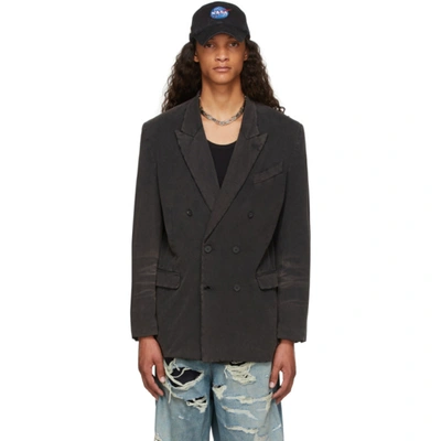 Shop Balenciaga Black Slim Worn-out Blazer In 1000 Black