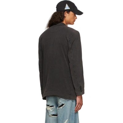 Shop Balenciaga Black Slim Worn-out Blazer In 1000 Black