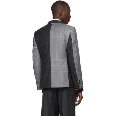 Shop Thom Browne Grey Wool Pinstripe Fun Mix Classic Sport Coat Blazer In 025 Drkgrey