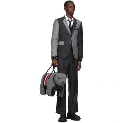 Shop Thom Browne Grey Wool Pinstripe Fun Mix Classic Sport Coat Blazer In 025 Drkgrey