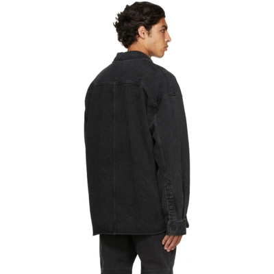 Shop Juunj Black Denim Faded Jacket In 5 Black