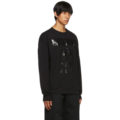 Shop Moschino Black Monotone Double Question Mark Sweatshirt In J0555 Black