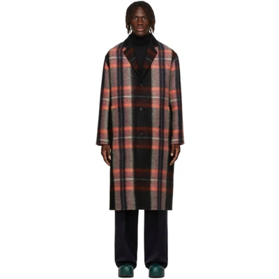 Shop Jil Sander Multicolor Wool Check Coat In 971 Open Miscellan