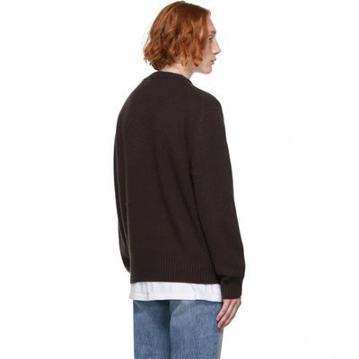 Shop Frame Brown Cashmere 'the Crewneck' Sweater In Chocolate