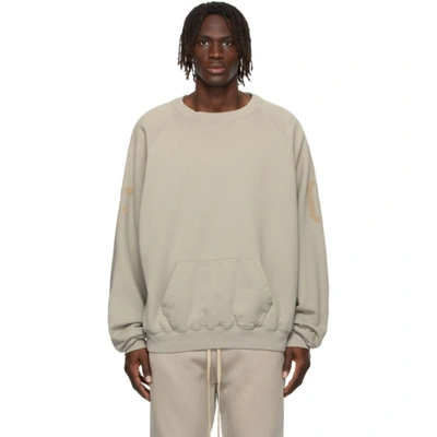 Shop Fear Of God Beige 'fg' Crewneck Sweatshirt In Vintage Paris Sky041