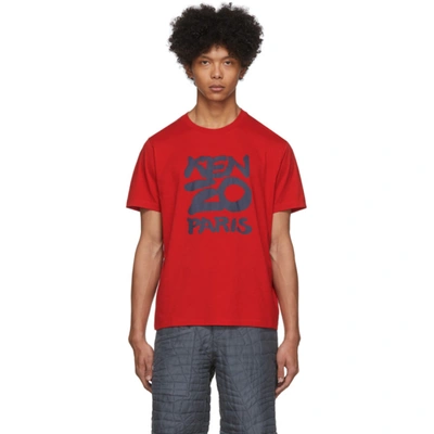 Shop Kenzo Red 'paris' T-shirt In 21 Med Red