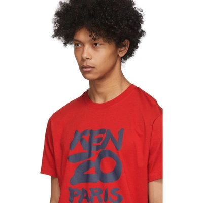 Shop Kenzo Red 'paris' T-shirt In 21 Med Red
