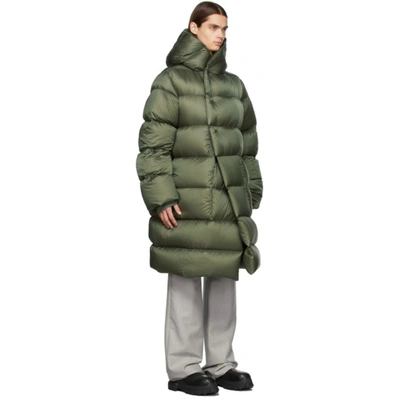 Shop Rick Owens Green Down Liner Coat In 15 Green