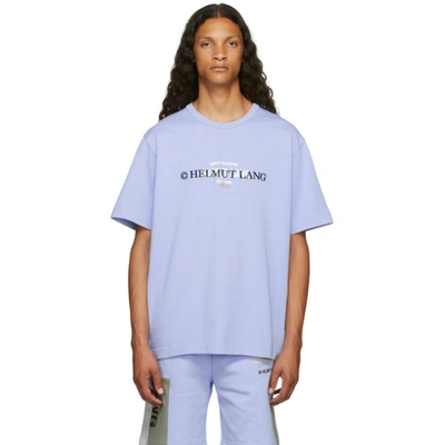Shop Helmut Lang Blue Layer Logo T-shirt In Txj Periwinkle