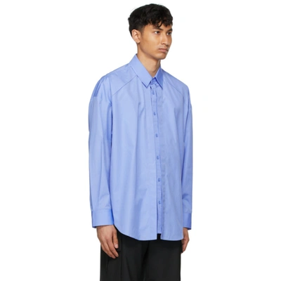 Shop Juunj Blue Shirring Shirt In Q S/blue