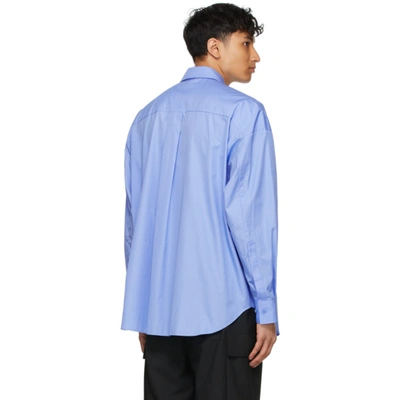 Shop Juunj Blue Shirring Shirt In Q S/blue