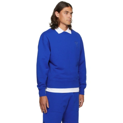 Shop Ami Alexandre Mattiussi Blue Ami De Cœur Oversize Sweatshirt In Bleu Roi.490