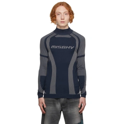 Misbhv Black Quarter-zip Sweater In Navy/white