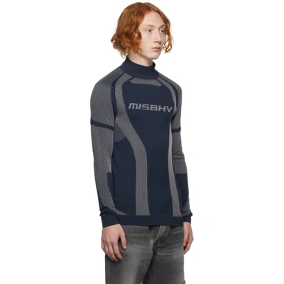 Shop Misbhv Navy & White Active Classic Long Sleeve Top In Navy/white