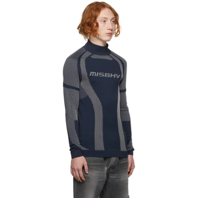 Misbhv Black Quarter-zip Sweater In Navy/white