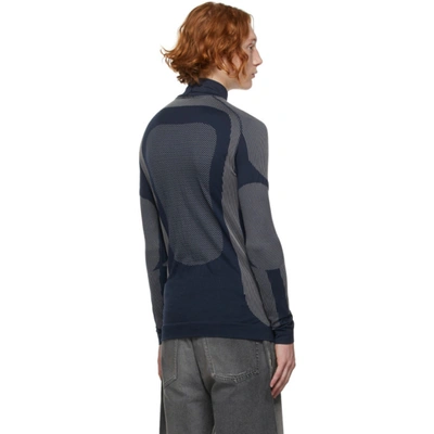 Misbhv Black Quarter-zip Sweater In Navy/white