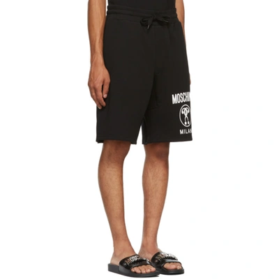 Shop Moschino Black Double Question Mark Shorts In J1555 Black