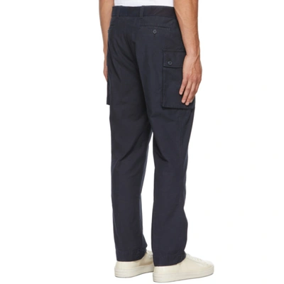 Shop Officine Generale Navy Maxence Chino Cargo Pants