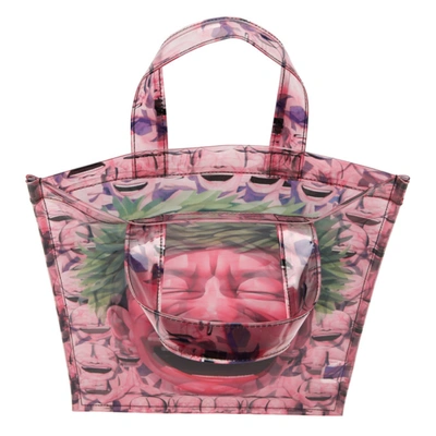 Shop Comme Des Garçons Shirt Pink Yue Minjun Edition Print Tote