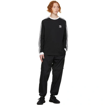Shop Adidas Originals Black Adicolor Classics 3-stripes Long Sleeve T-shirt