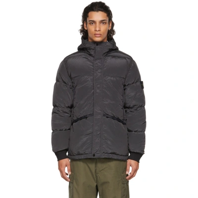 Stone Island Hooded Quilted Nylon Down Jacket In Grey | ModeSens