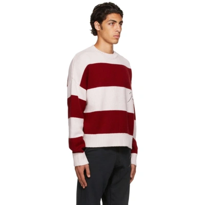 Shop Rhude Red & Off-white Stripe Sweater In Red/crème0506