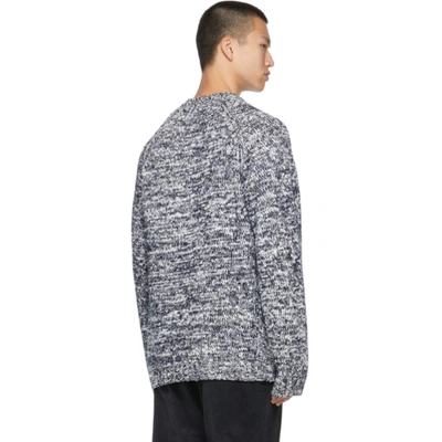 Shop Kenzo Black & White Intarsia Tiger Sweater In 93 - Pale Grey