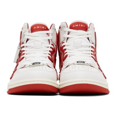 Shop Amiri White & Red Skel Top Hi Sneakers In White/red