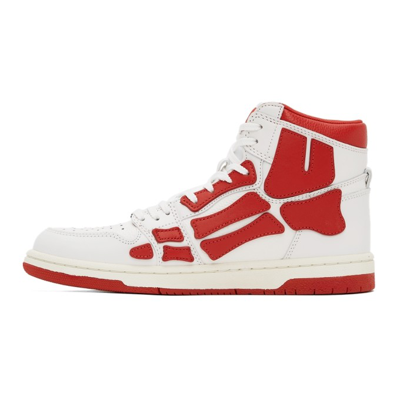 Shop Amiri White & Red Skel Top Hi Sneakers In White/red