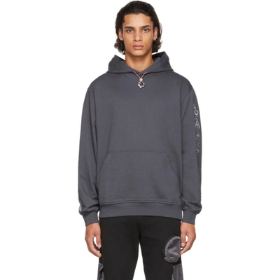 Shop Mcq By Alexander Mcqueen Grey Relaxed Storm Cloud Hoodie In 1031 Storm Cloud