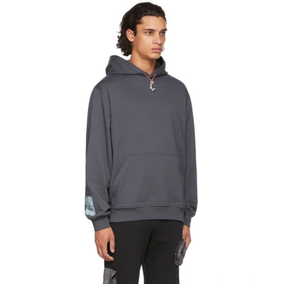 Shop Mcq By Alexander Mcqueen Grey Relaxed Storm Cloud Hoodie In 1031 Storm Cloud