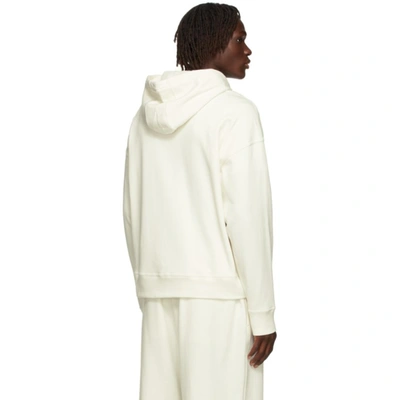 Shop Jil Sander Off-white Logo Hoodie In 102 Natural