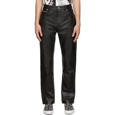 Shop Stolen Girlfriends Club Black Limited Edition Leather Rider Trousers