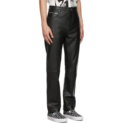 Shop Stolen Girlfriends Club Black Limited Edition Leather Rider Trousers