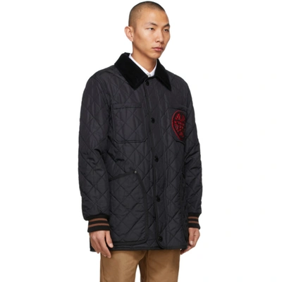 Shop Burberry Black Quilted Langley Jacket