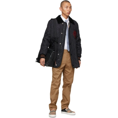 Shop Burberry Black Quilted Langley Jacket