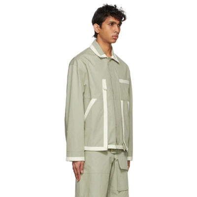 Shop Jacquemus Grey 'le Blouson' Jacket In Green