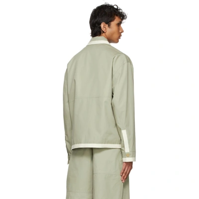 Shop Jacquemus Grey 'le Blouson' Jacket In Green