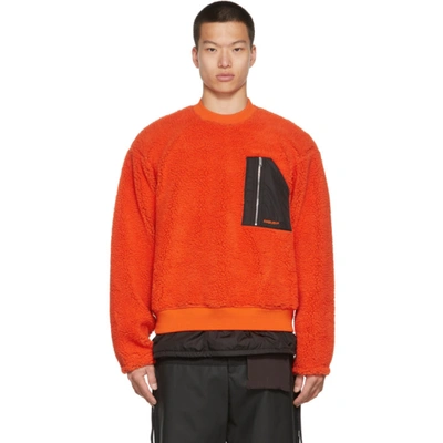 Shop Ambush Orange Wool Fleece Sweatshirt