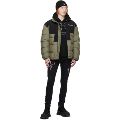 Marcelo Burlon County Of Milan Marcelo Burlon Cross Two-tone Down Jacket In Army/black