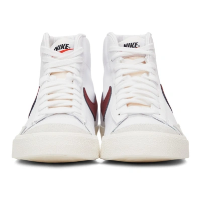 Shop Nike White & Red Blazer Mid '77 Vintage Sneakers In White/team Red-white