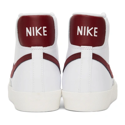 Shop Nike White & Red Blazer Mid '77 Vintage Sneakers In White/team Red-white