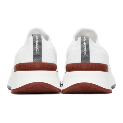 Brunello Cucinelli Low-top Knitted Sneakers In White